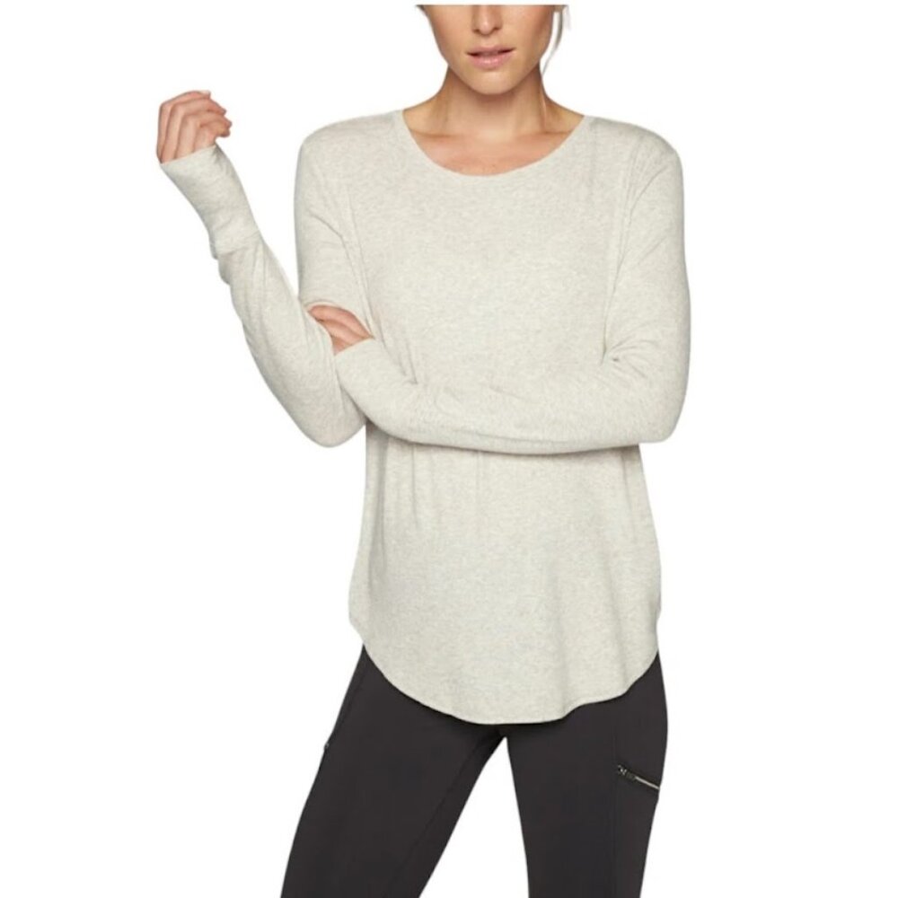 ATHLETA Sweater, Beige Modal Long Sleeve Casual Boho Athleisure Minimalist, L